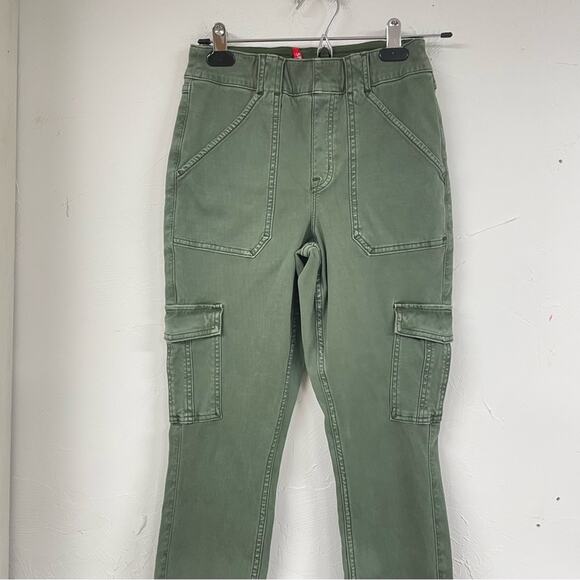 Spanx Green Cargo Skinny Jeans High Rise Womens M Denim Stretch Classic Fall - Picture 2 of 10